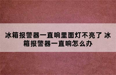 冰箱报警器一直响里面灯不亮了 冰箱报警器一直响怎么办